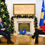 Predsjednica Kosova Vjosa Osmani i izvjestitelj za Kosovo u Europskom parlamentu Riho Terras.